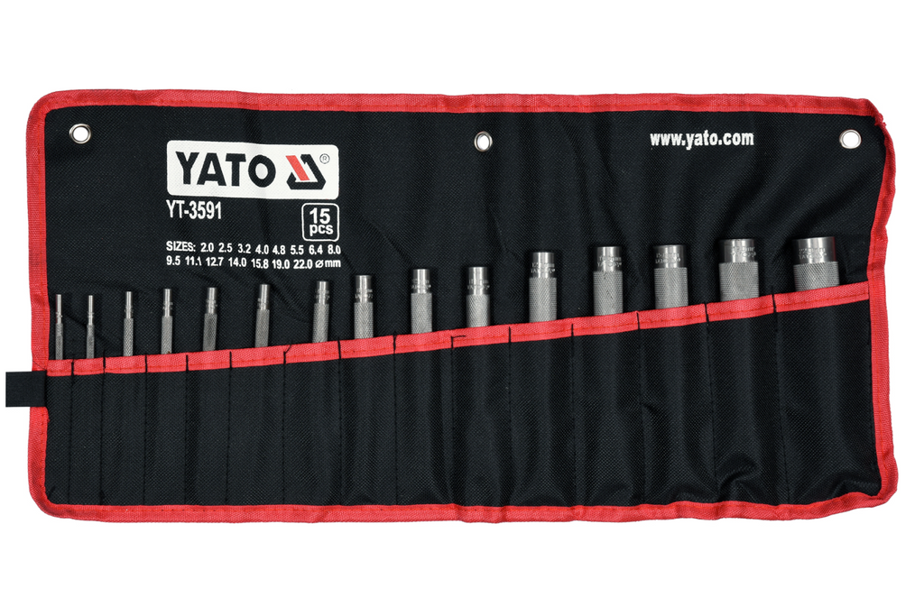 YATO YT-3591 leerponsen 2-22 mm 15 stuks.