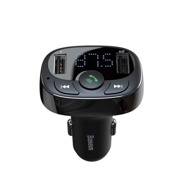 BASEUS T-type FM-transmitter Bluetooth 4.2 MP3 + autolader 2x USB 3.4A