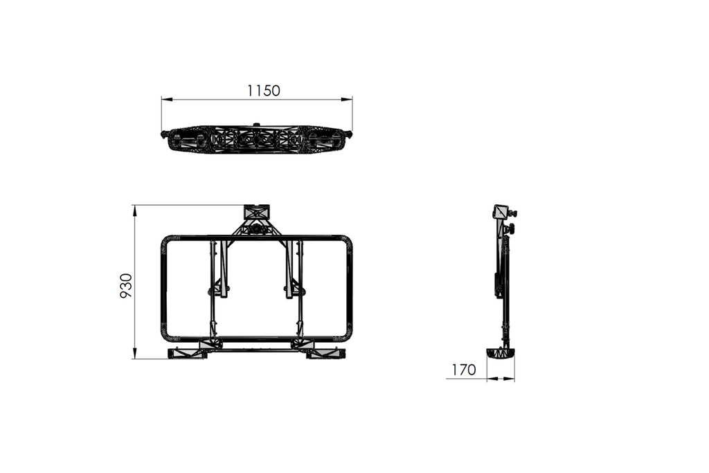 Platform met trekhaakbox + adapter voor het vervoeren van 3 fietsen Inter Pack Re-Cargo