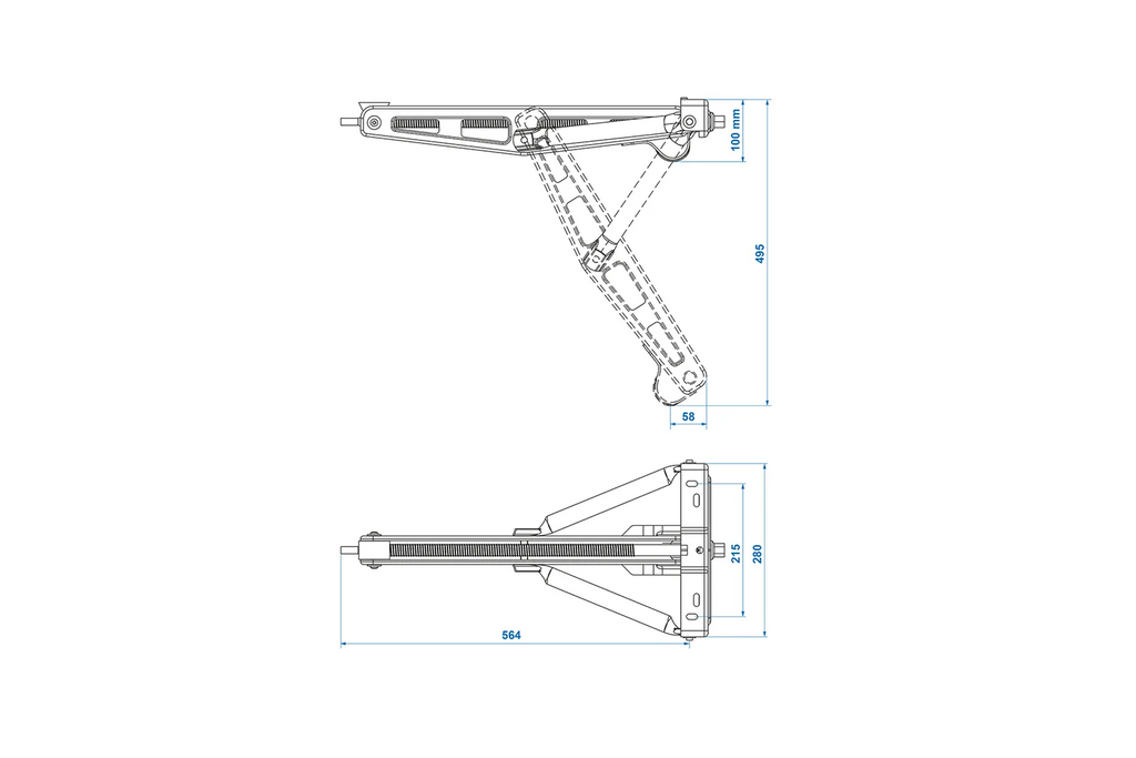 ProPlus 361504 uitschuifbare hoeksteunstabilisator voor aanhanger van 750 kg, 495 mm