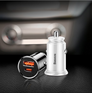 BASEUS Ronde plastic USB-A, USB-C 30W autolader