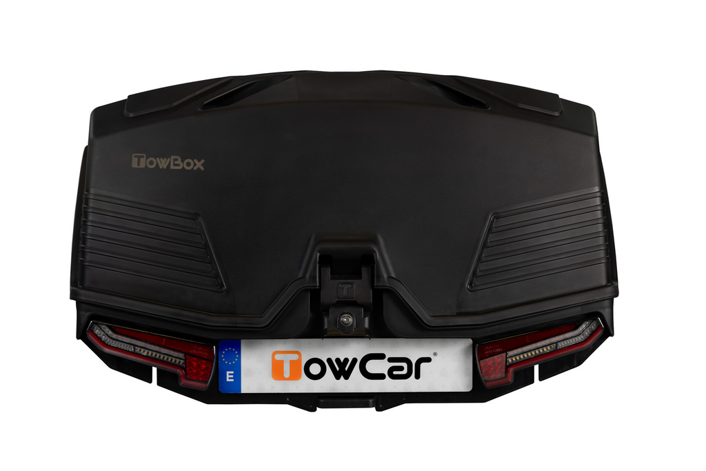 Towbox Alpha urban zwart - bagagebox voor montage op de trekhaak