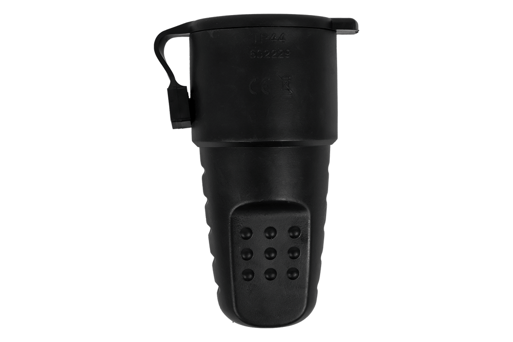 MANTES 3P vrouwelijke contactdoos, rubber, met klep, 16A, 250V