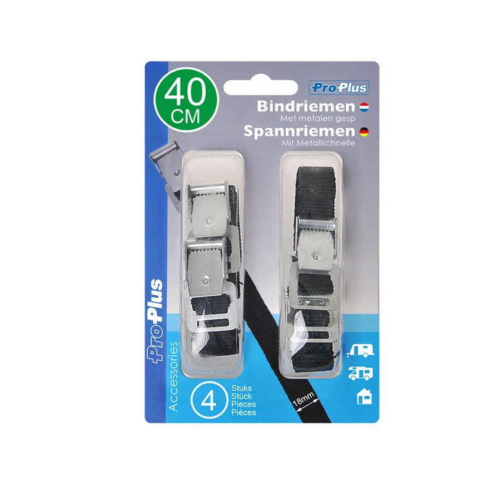 Set van vier ProPlus 321285 fietsbevestigingsriemen, lengte 40 cm