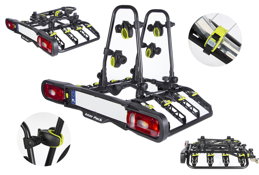 Inter Pack Quattro 13-polige fietsendrager voor op de trekhaak