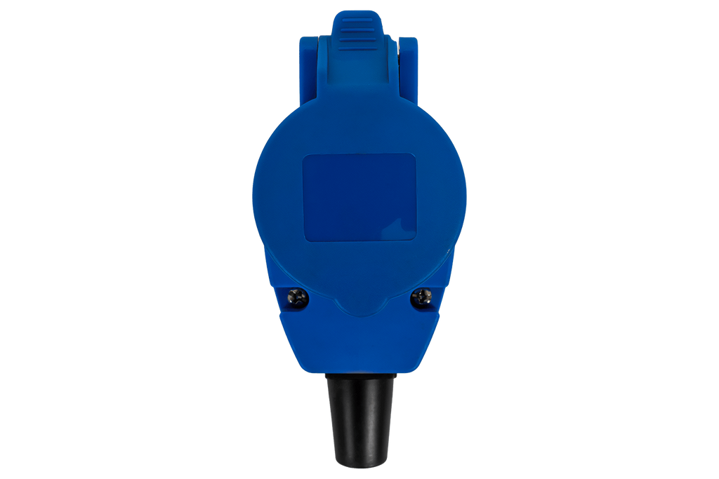 MANTES 2P+E haakse CEE-stekker met extra stopcontact 16A 230V