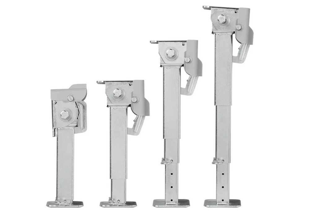 Set van twee uitschuifbare steunen met slinger en ProPlus 361500-montage voor een 1000 kg vlakke aanhanger (290-460 mm).