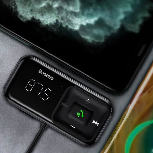 FM-zender BASEUS T typed S-16 bluetooth 5.0 MP3 + autolader 2x USB