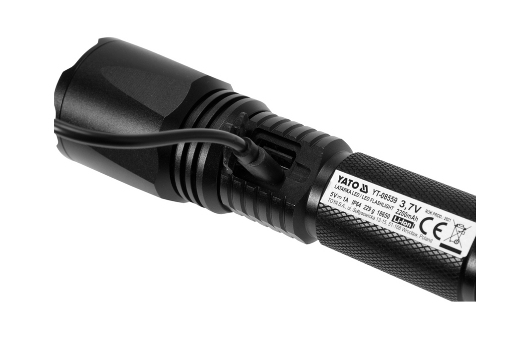YATO YT-08559 LED 900lm multifunctionele zaklamp, powerbank, flesopener, noodhamer