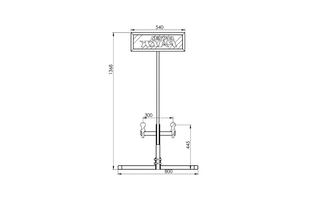 INTER PACK trekhaakfietsendrager voor 2 dragers 1368mm 800mm