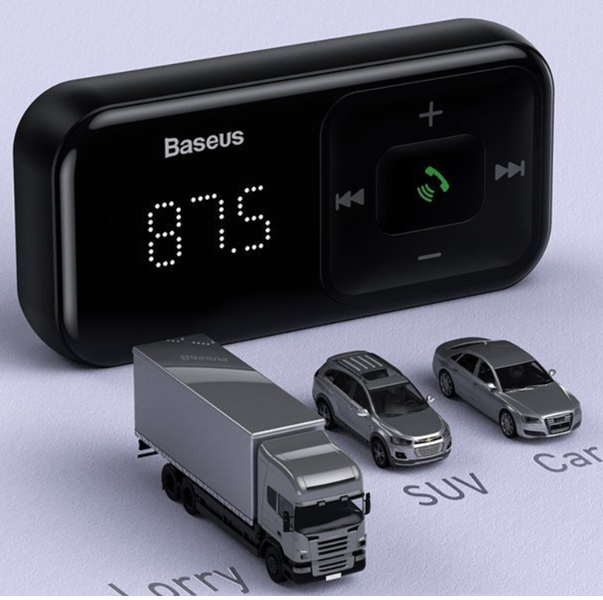 FM-zender BASEUS T typed S-16 bluetooth 5.0 MP3 + autolader 2x USB