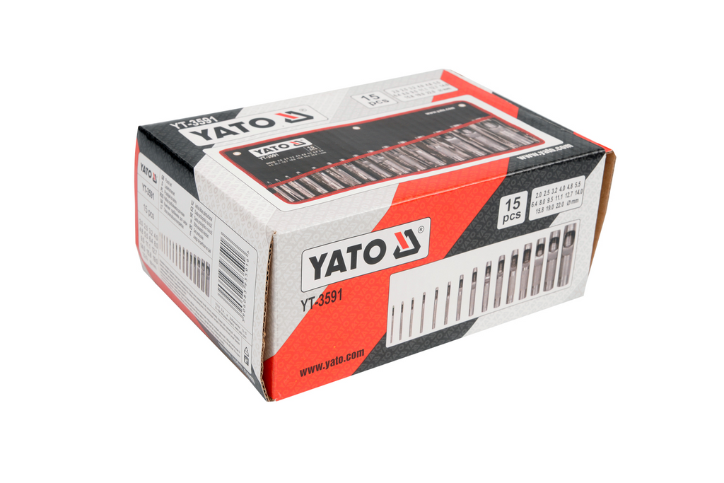 YATO YT-3591 leerponsen 2-22 mm 15 stuks.