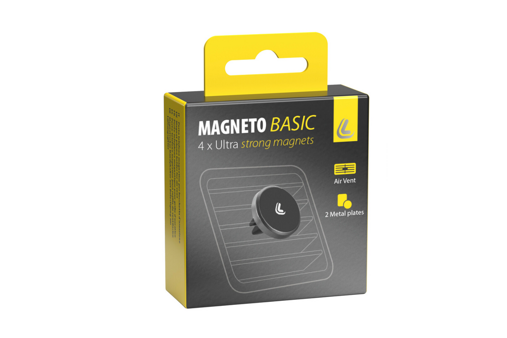 Magneto-magnetische telefoonhouder voor het ventilatierooster