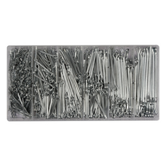 Set rechte splitpennen YATO YT-06885, mix van maten, 1000 stuks