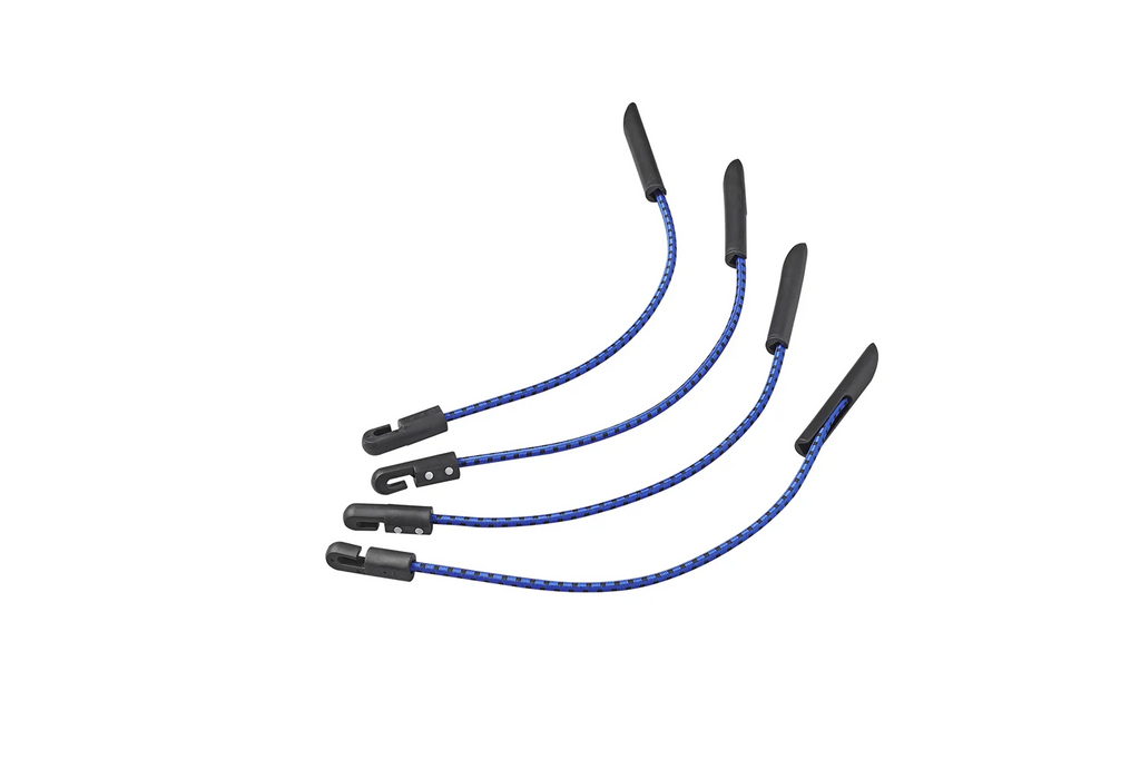 Set van vier ProPlus 342180 zeilclips, flexibele multifunctionele koorden, 280 mm