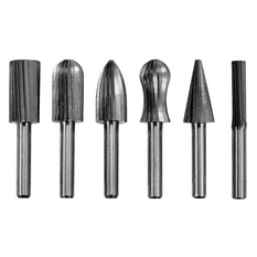 Set van YATO YT-61711 schachtfrezen voor metaal, 6 mm houder voor rechte slijpmachine, 6 stuks
