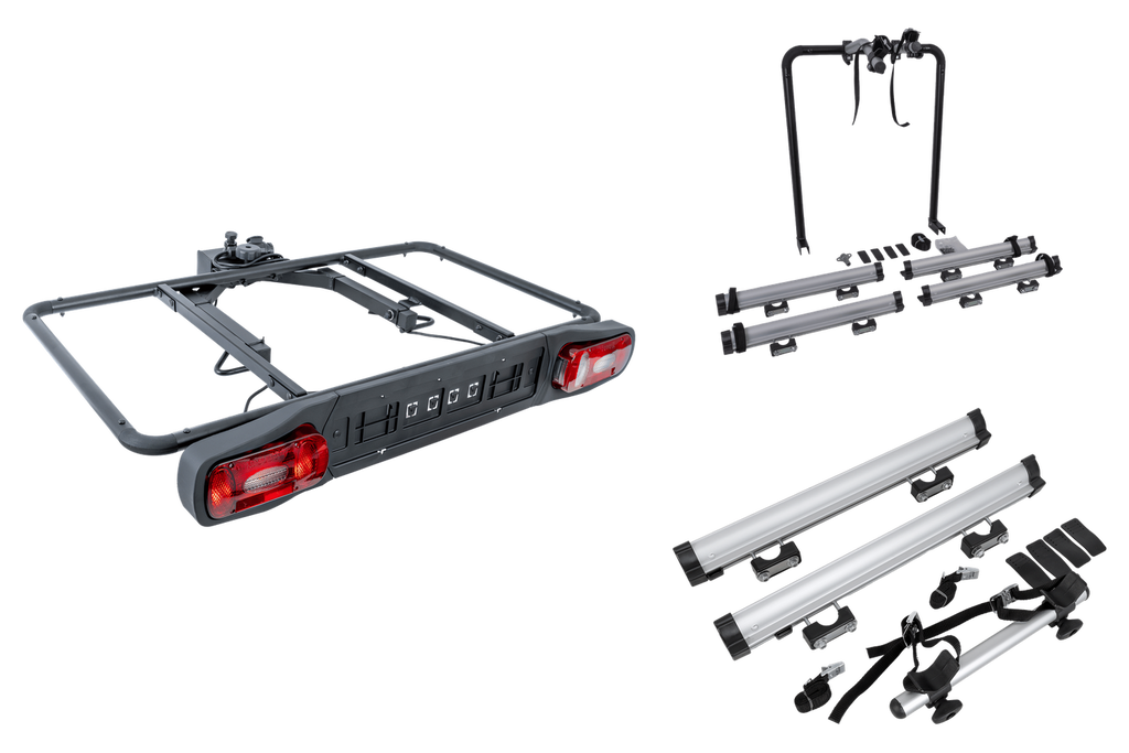 Inter Pack Re-Cargo trekhaakplatform + adapter voor het vervoeren van 3 fietsen