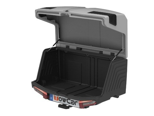 Towbox V3 Grey LED Edition - bagagebox voor montage op de trekhaak