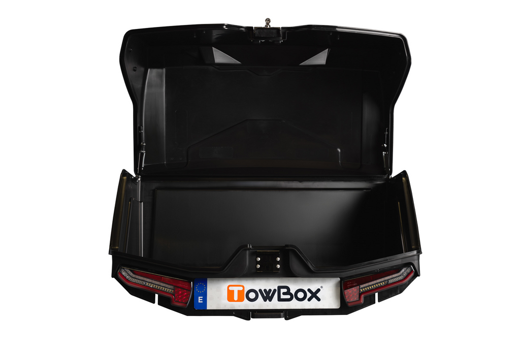 Towbox Alpha urban zwart - bagagebox voor montage op de trekhaak