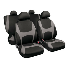 Set autostoelhoezen LAMPA Capri zwart/grijs, voor de voor- en achterstoelen