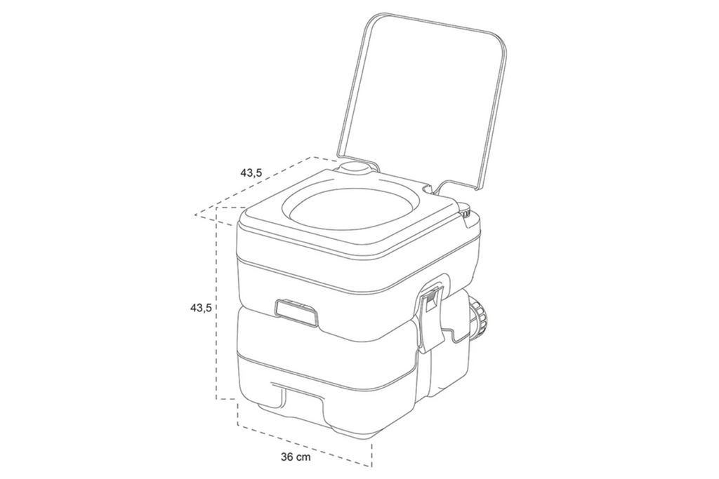 ProPlus 370415V01CR Draagbaar campingtoilet Grijs 10L/20L
