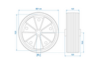 Reservewiel voor ProPlus 341549 massief rubberen neuswiel 220x70mm