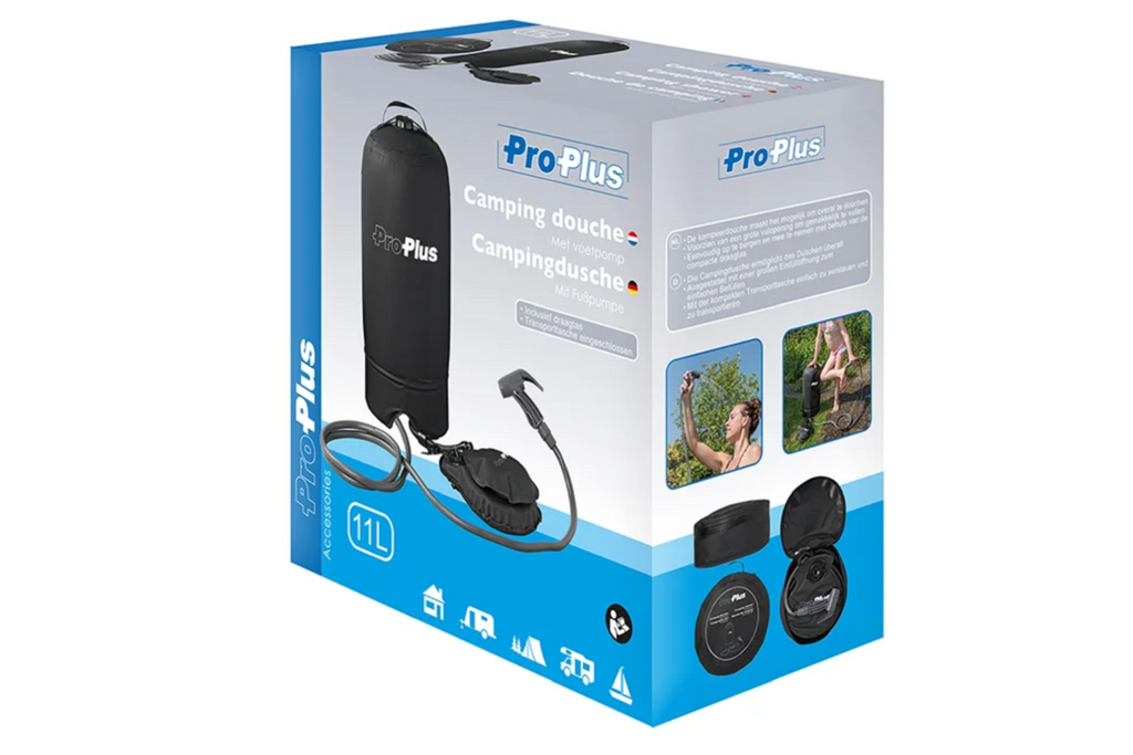 Draagbare reisdouche ProPlus 770407 mobiele douche met voetpomp 11 l