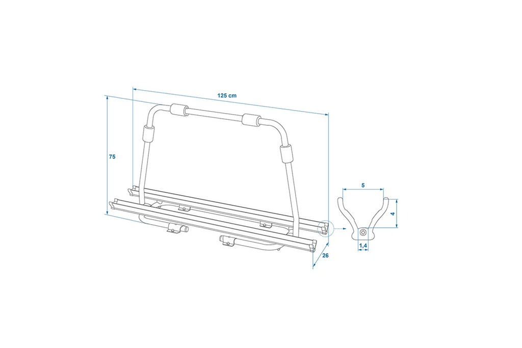 ProPlus 330242BL fietsendrager voor aanhanger, geschikt voor 2 fietsen (40 kg)