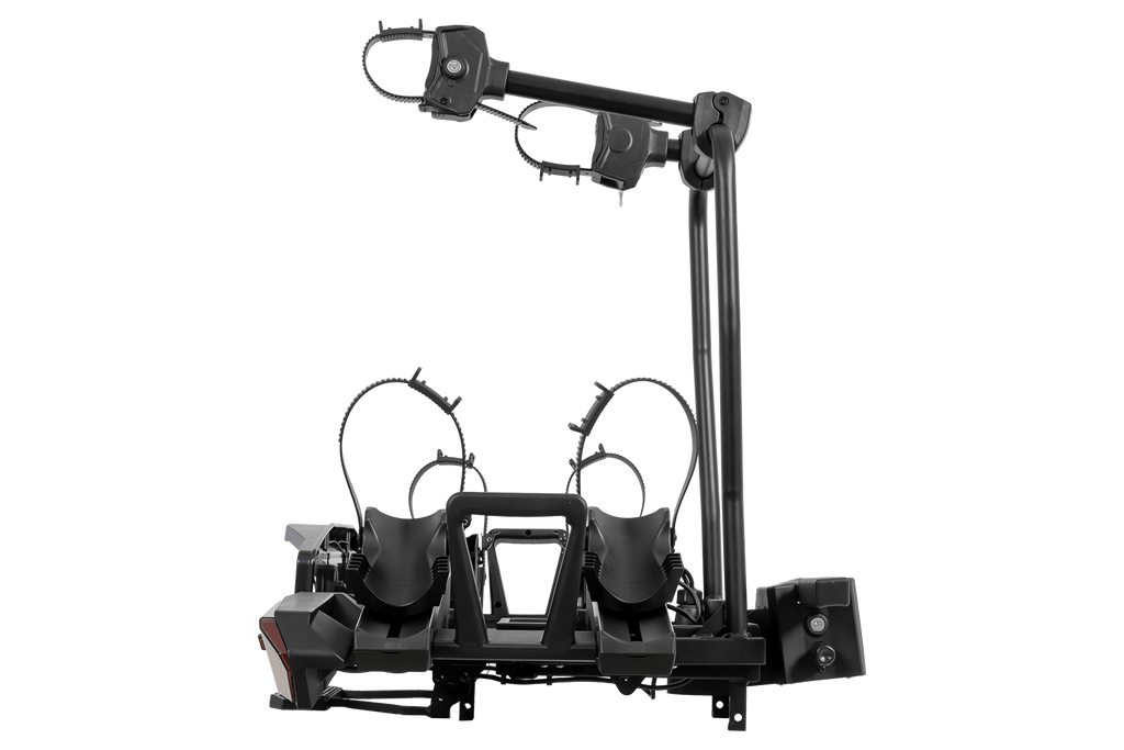 Inter Pack Velox 2 LED - opvouwbare fietsendrager voor op de trekhaak voor 2 fietsen met LED-verlichting (zwart)