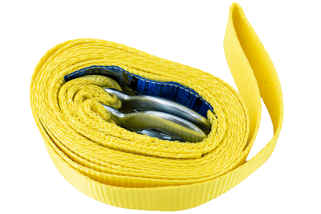 UNITRAILER sleepkabel met haken sleepband 4,5 m/50 mm/3 ton geel