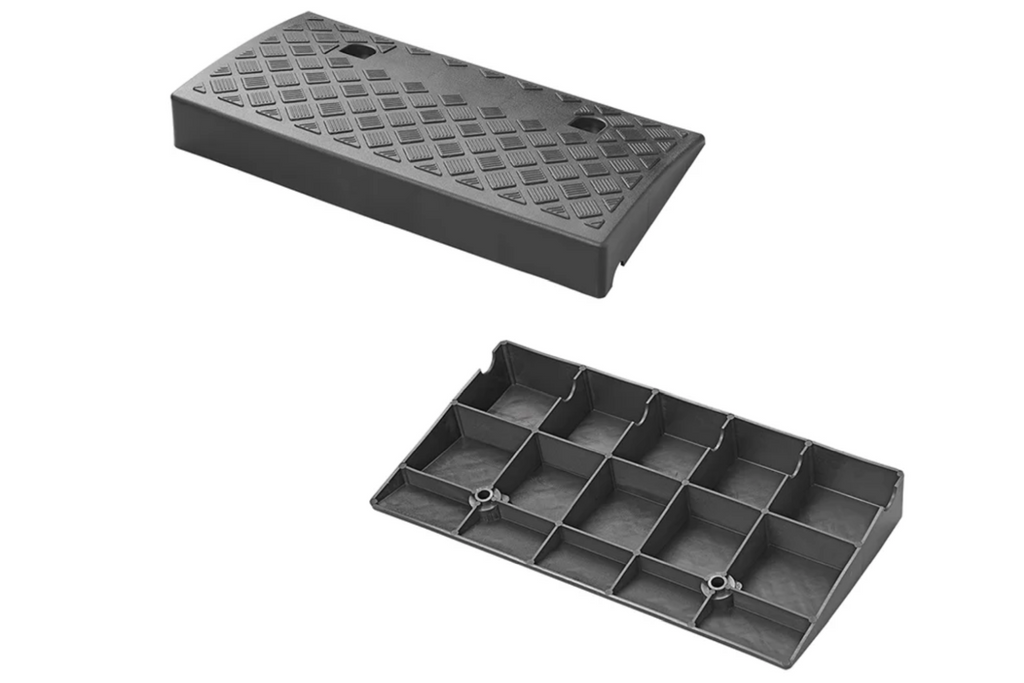 Set van twee ProPlus 361570 oprijplaten, rubberen oprijplaten 7 cm, 3000 kg
