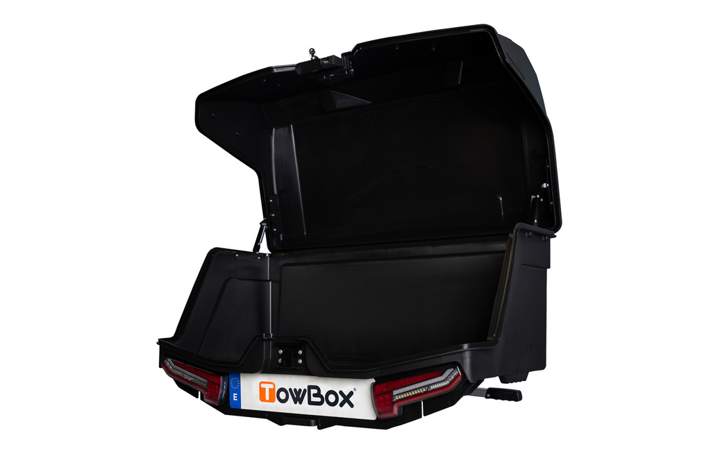 Towbox Alpha urban zwart - bagagebox voor montage op de trekhaak