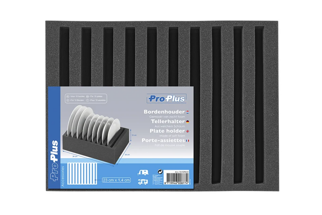 ProPlus 761472PMV01 Bordenrek van schuim voor campers, geschikt voor 10 borden