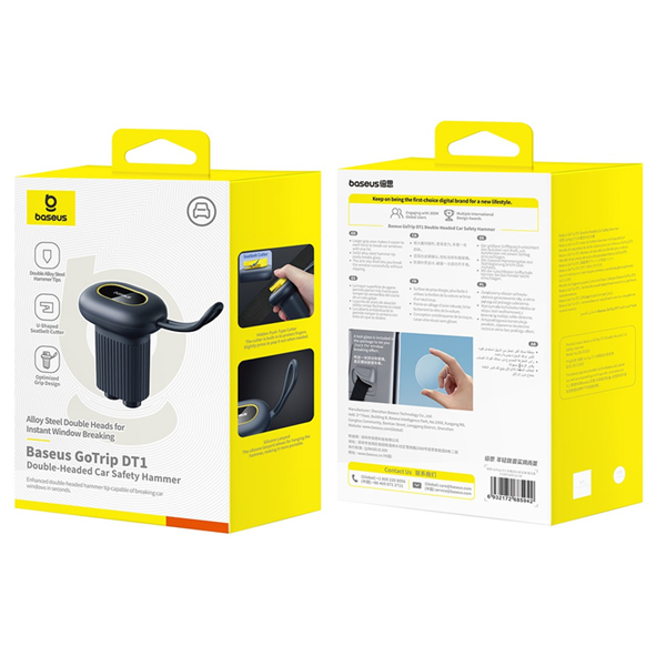 BASEUS GoTrip DT1 2-in-1 veiligheidshamer voor ramen, reddingsmes voor veiligheidsgordels
