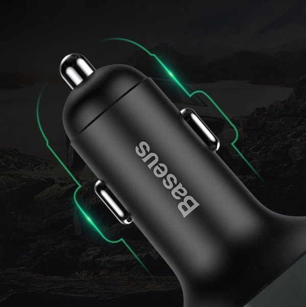 BASEUS T-type FM-transmitter Bluetooth 4.2 MP3 + autolader 2x USB 3.4A