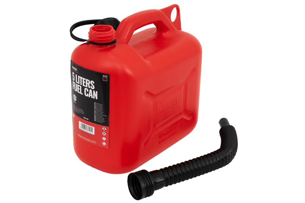 5L HERMON plastic jerrycan met trechter, rood