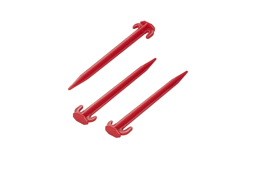 Set van zes ProPlus tentharingen 364824, kunststof haringen voor het bevestigen van scheerlijnen, 19 cm.